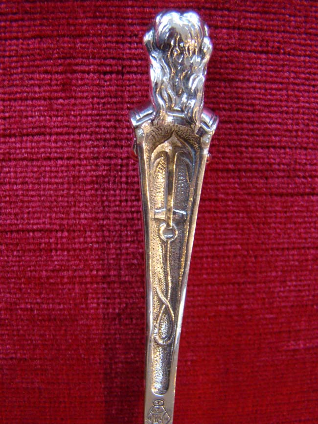 A FABULOUS maritime themed serving fork and fish slice with Poseidon's head made in 1861 — image 6